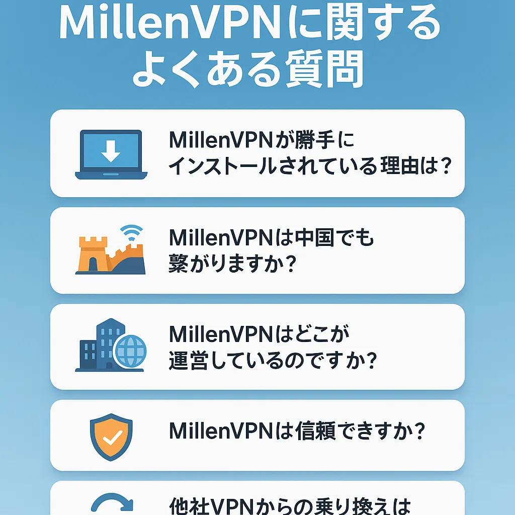 MillenVPNに関するよくある質問