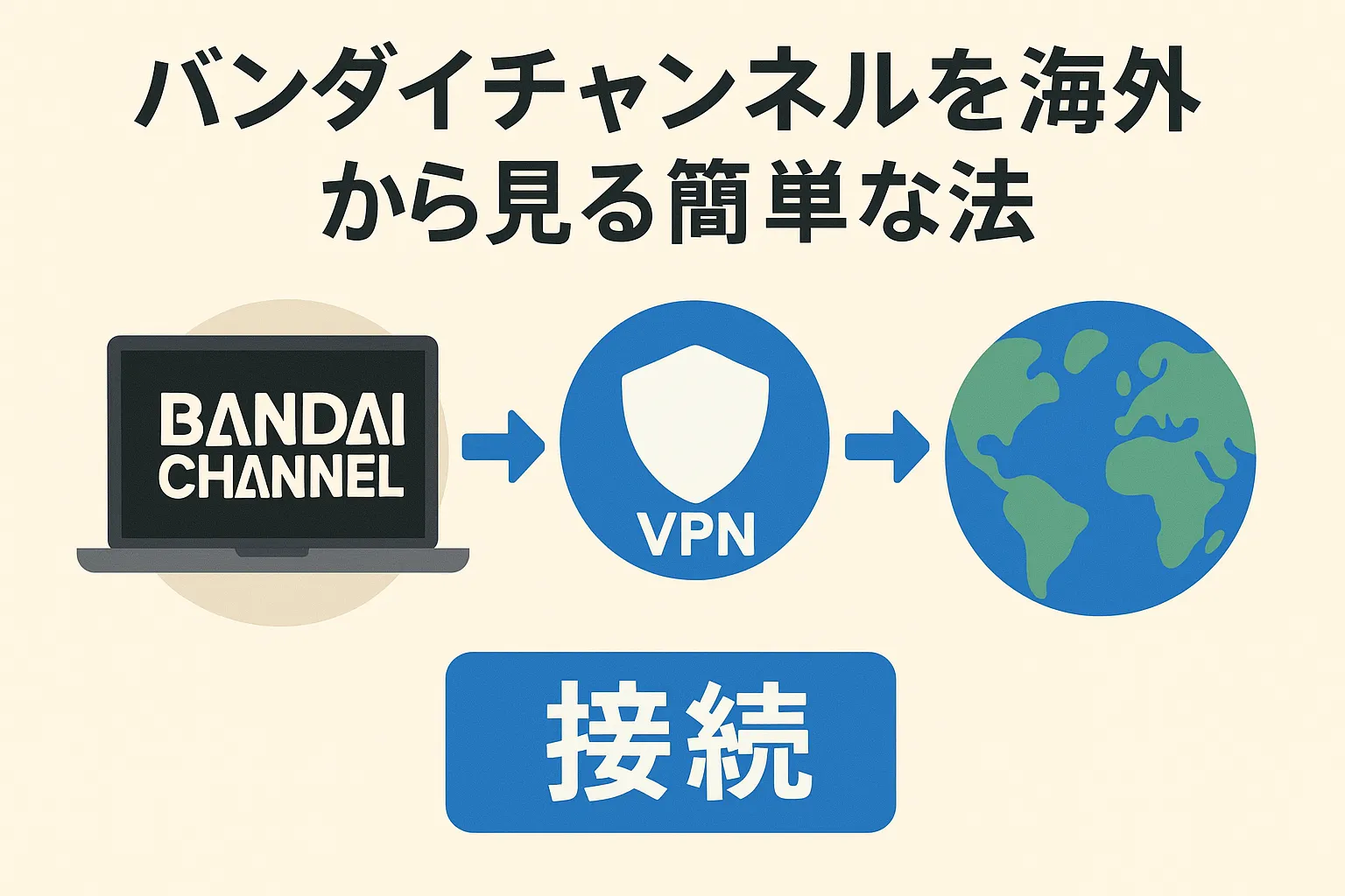 【最新】バンダイチャンネルを海外から見る簡単な方法【海外でもすぐ見られるVPN活用法】