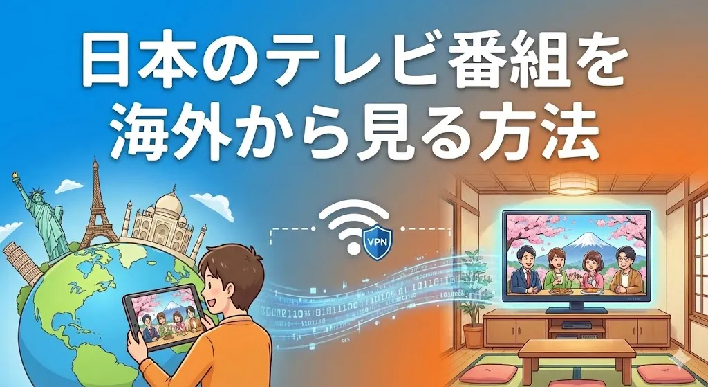 日本のテレビ番組を海外から見る方法!【VPN接続で好きな時間に視聴できる】
