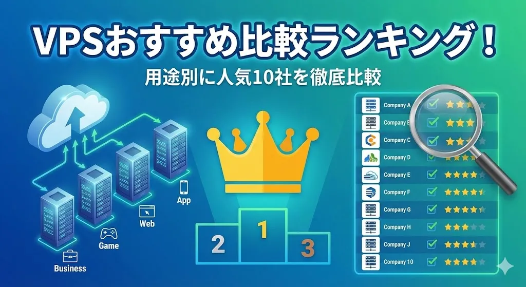 VPSおすすめ比較ランキング！用途別に人気10社を徹底比較