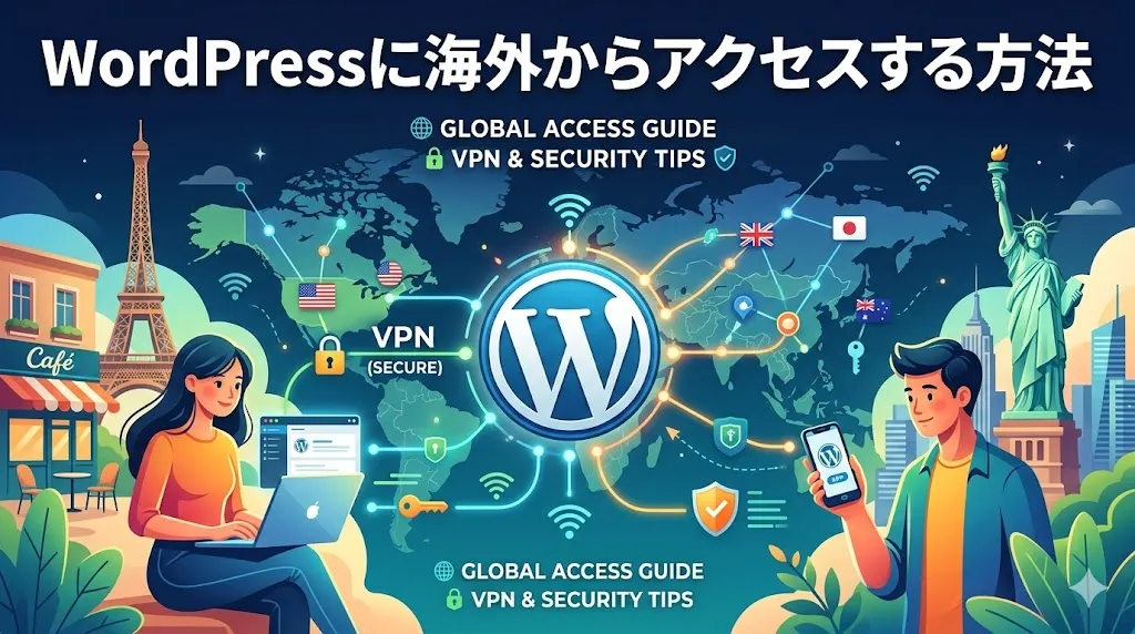 WordPressに海外からアクセスする方法!VPNを使えば何処に居ても使える